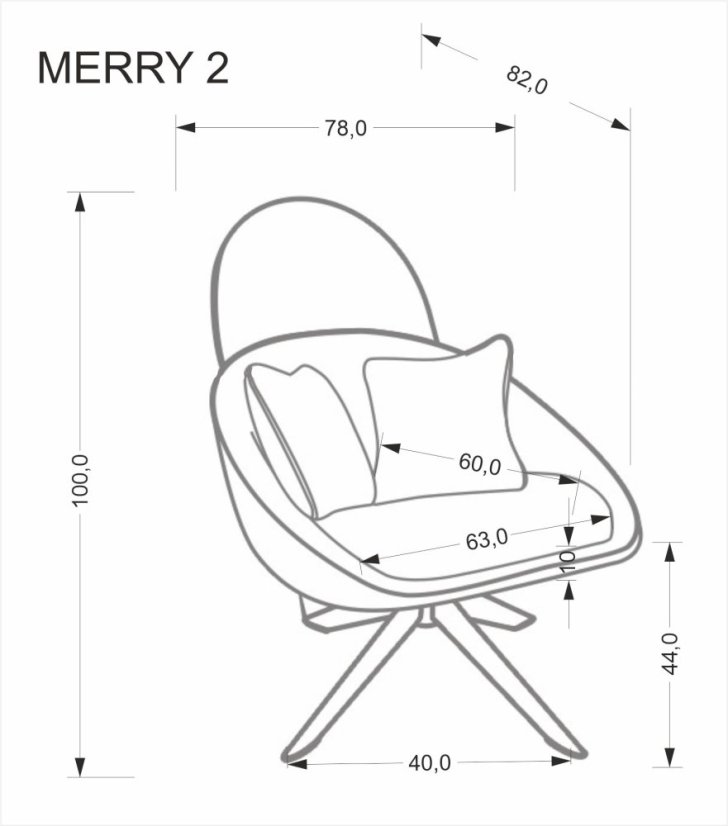Relaxačné otočné kreslo MERRY 2 — oceľ, menčestrová látka, viac farieb - Farebné varianty MERRY 2: Krémová