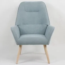 Relaxačné kreslo TOMBI — masív, látka, modrá