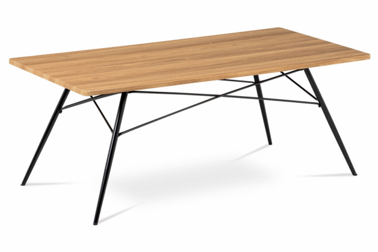 Konferenční stolek STORM — 122x61x49 cm, MDF dub, černý kov