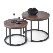 Set konferenčných stolíkov OREO - orech / čierna