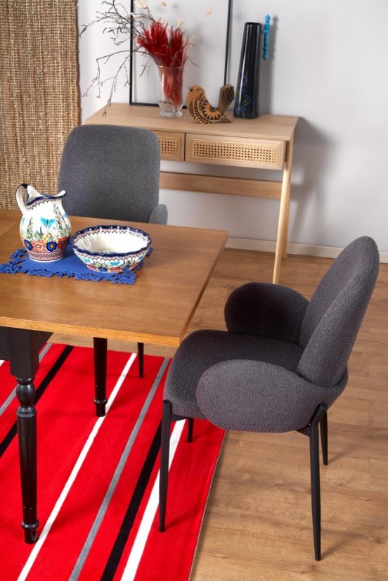 Jedálenská stolička SALTA –⁠ látka/kov, sivá