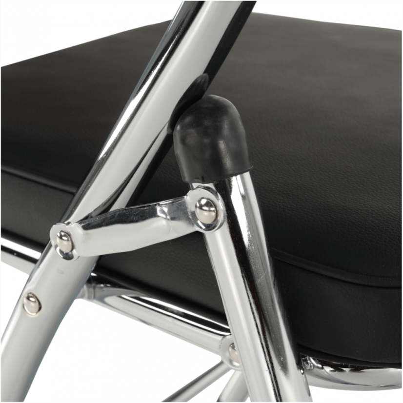 Konferenčná stolička s písacou doskou TEKER - kov, ekokoža, čierna