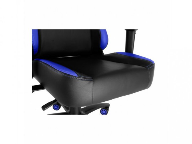 Herní židle RACING ZK-012 XL — PU kůže, černá / modrá, nosnost 130 kg