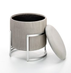 Taburet CRICKET — světle šedá Halmar