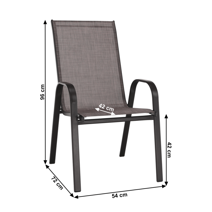 Zahradní židle ALDERA — kov, látka, hnědá Kondela