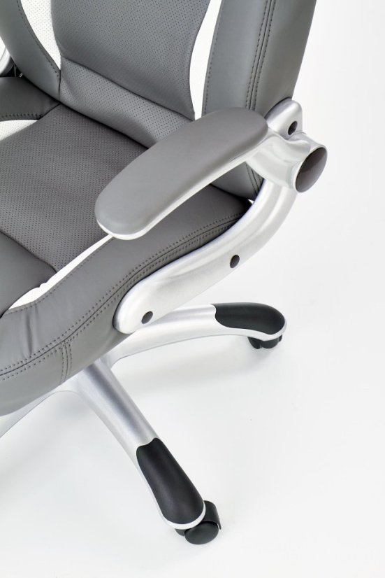 Kancelárske kreslo SATURN — ekokoža, sivá