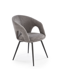 Jídelní otočné křeslo SPANDY — kov, látka, šedá Halmar