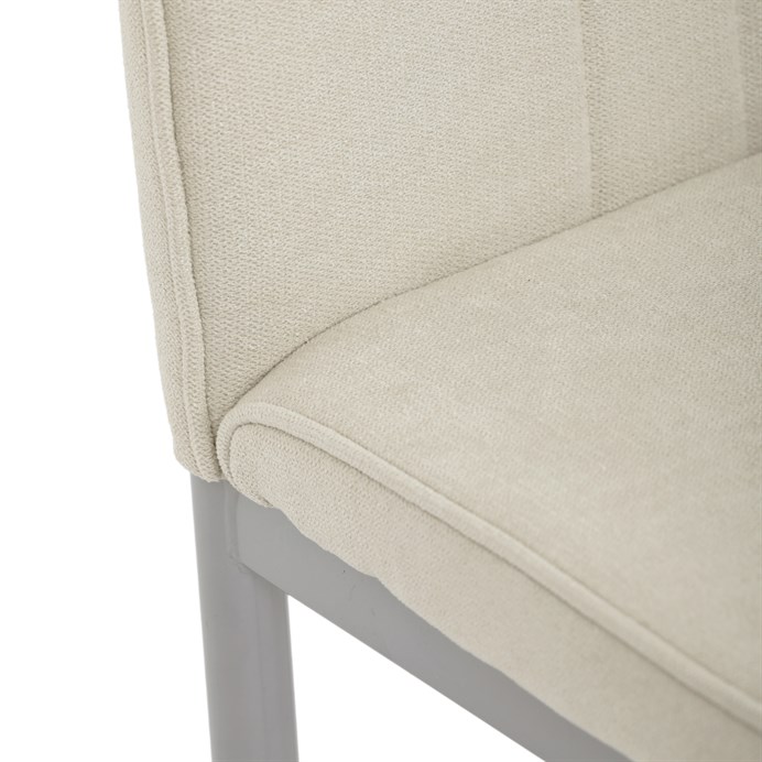 Elegantná jedálenská stolička LENA Autronic s krémovou látkou a sivými nohami