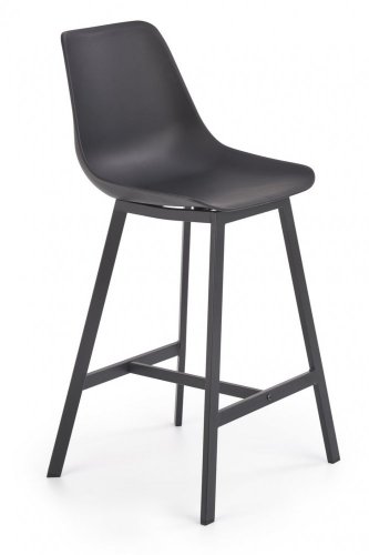 Barová židle RIPLEY – plast, kov, černá