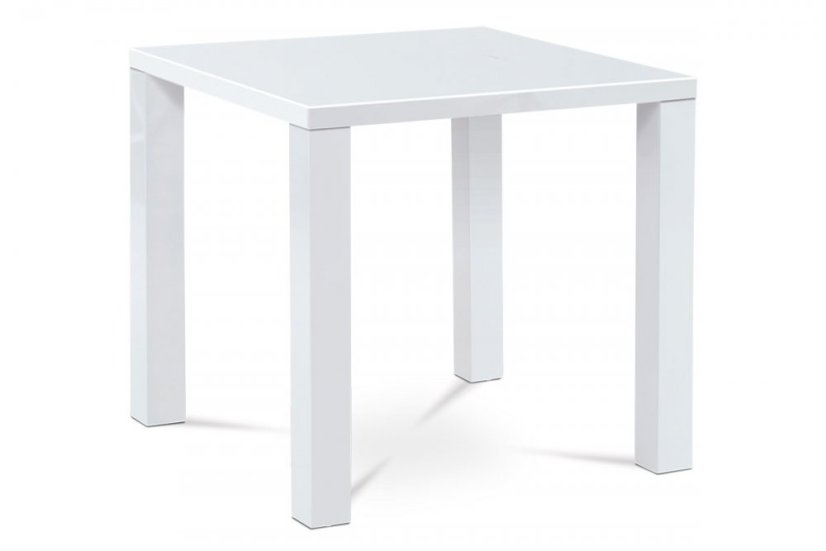 Jídelní stůl VILM – 80x80x76 cm, vysoký lesk bílý Autronic