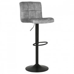 Barová židle TART — látka, kov, šedá