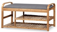 Botník s úložným priestorom RUSSEL – bambus, sivá