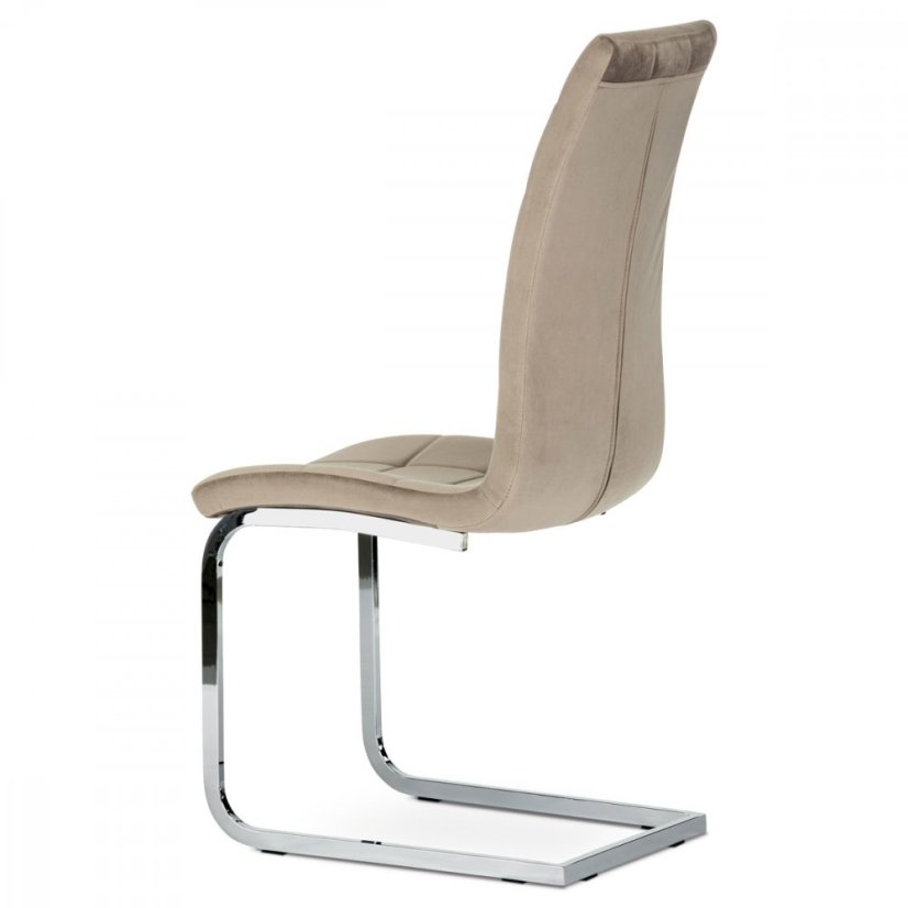 Jedálenská stolička EUREKA — kov, látka, cappucino