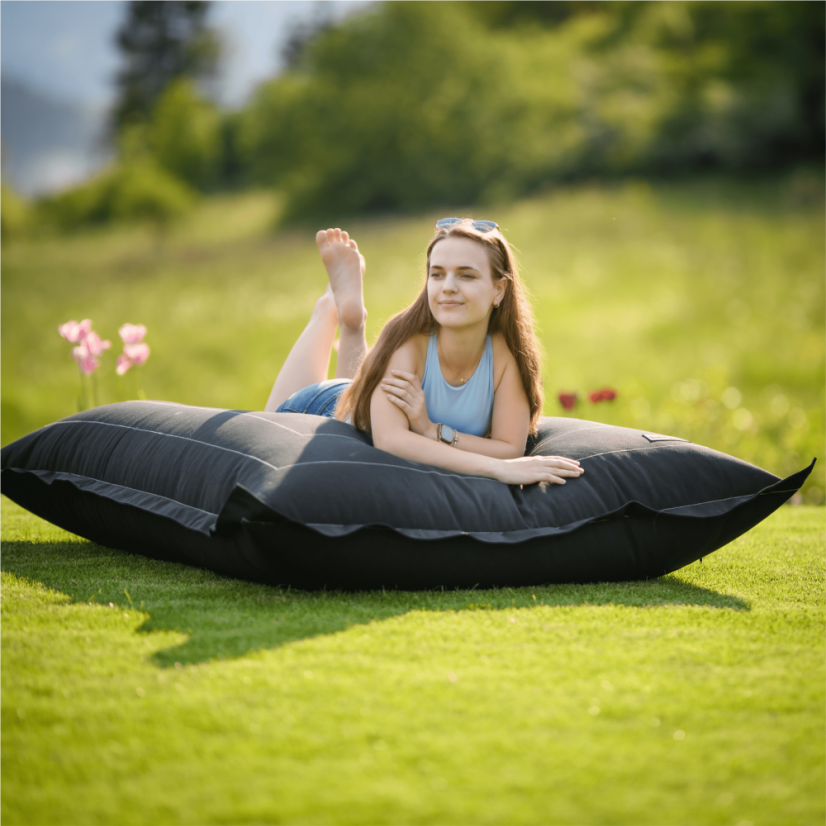 vonkajšie sedací vak BADYL - 140x180, látka, sivá