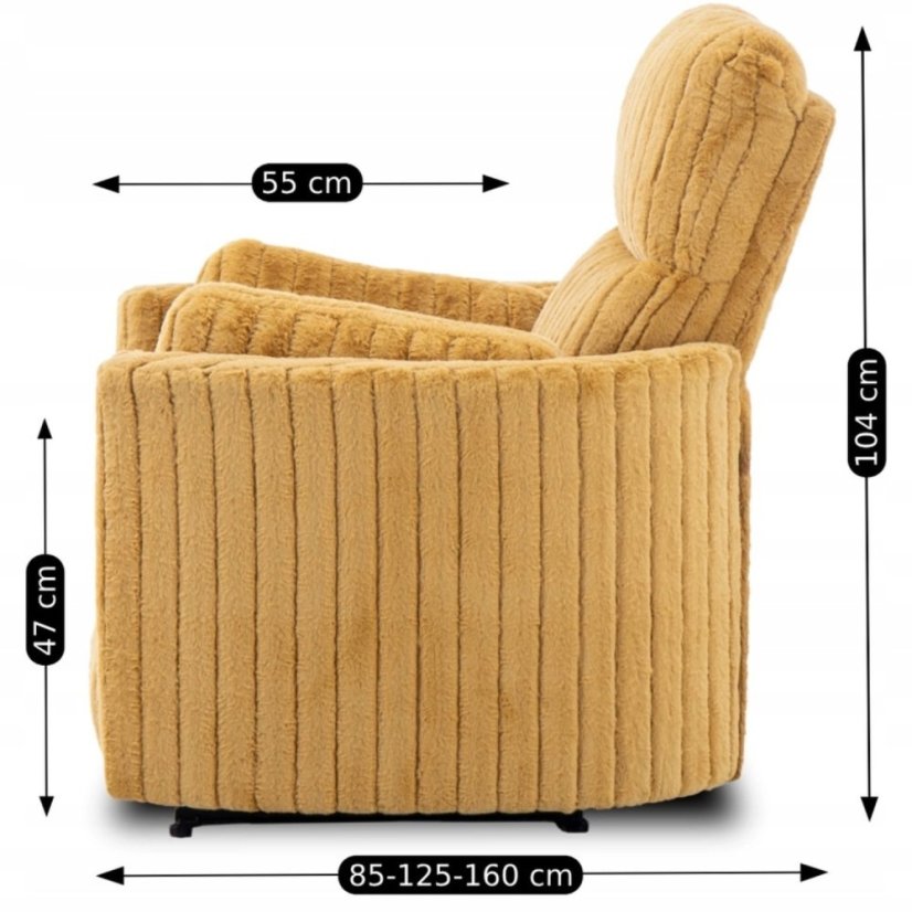 Relaxačné kreslo RAUL v elegantnej horčicovej