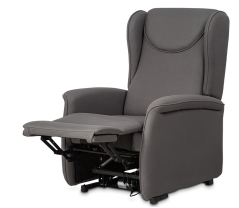 TV křeslo ušák MARLON s elektrickým polohováním — šedá látka, 2 motory, nosnost 140 kg Autronic