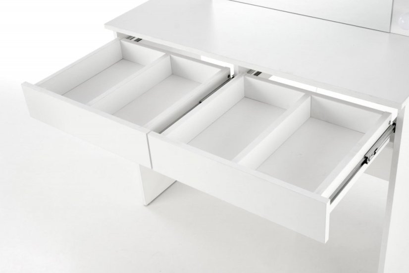 Toaletní stolek s LED osvětlením HOLLYWOOD - bílá Halmar