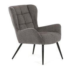 Elegantné sivé kreslo ušiak HUG – Autronic