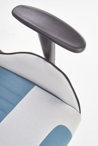 Herná stolička CAYMAN – plast, látka, šedá / modrá