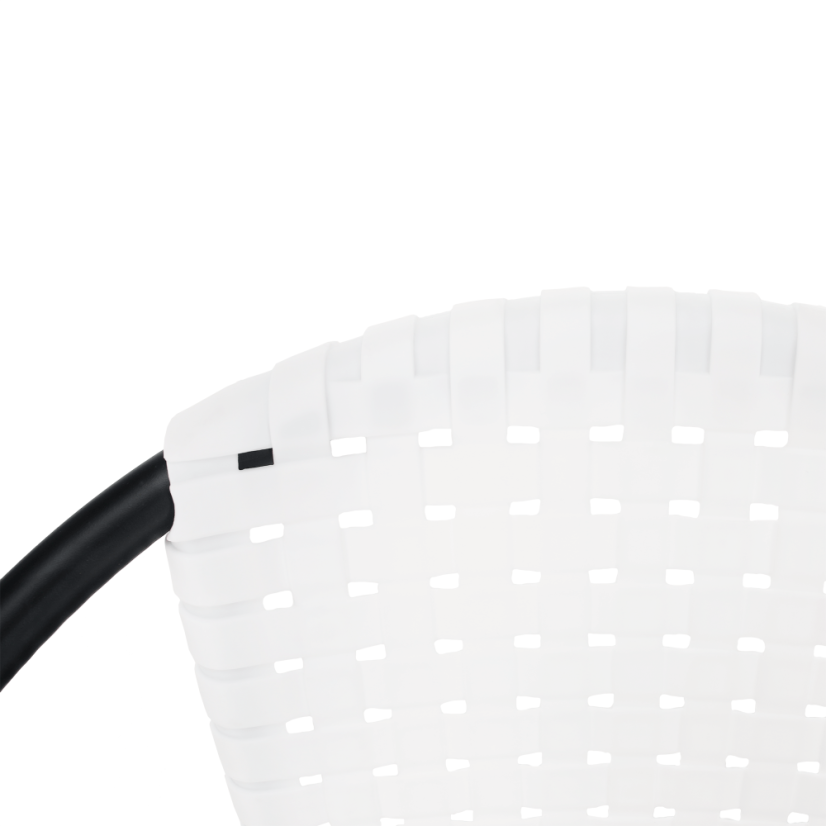 Zahradní židle BERGOLA — kov, plast, černá / bílá Kondela