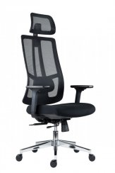 Kancelářská ergonomická židle RUBEN — černá, nosnost 150 kg