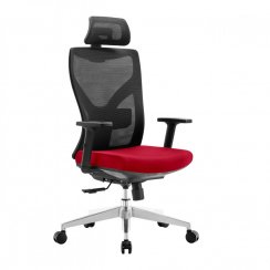 Kancelárska ergonomická stolička BOLTON - čierno-červená, nosnosť 150 kg