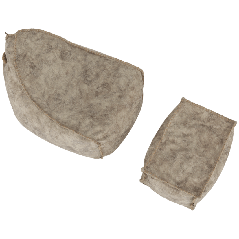 Sedací vak s taburetom FOLAN — béžovohnedá