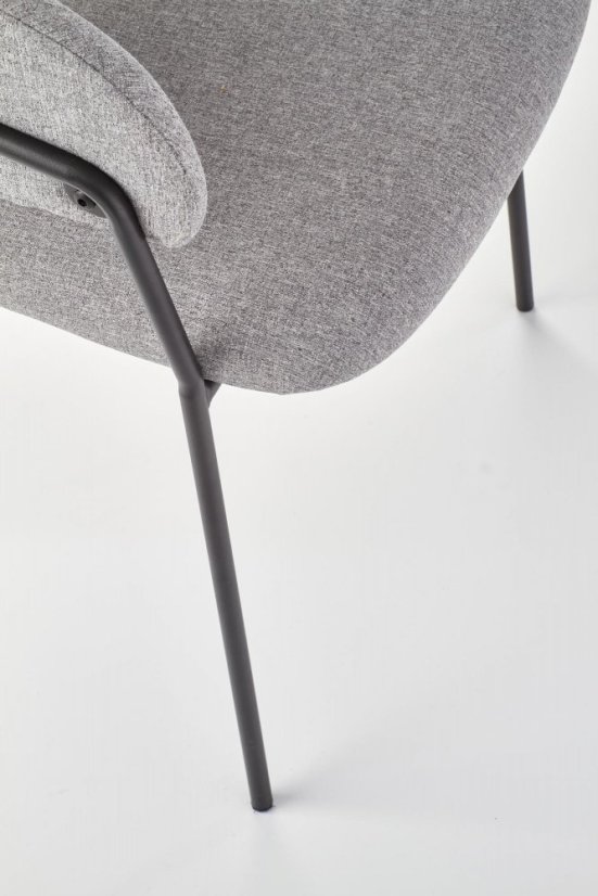Jedálenské kresielko SUND — látka, sivá