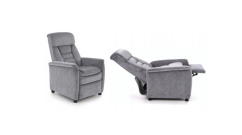 Polohovací TV křeslo JORDAN - látka, šedá Halmar