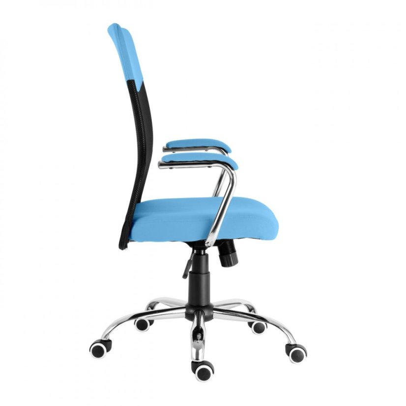 Dětská židle LUNA – látka, černo-světle modrá