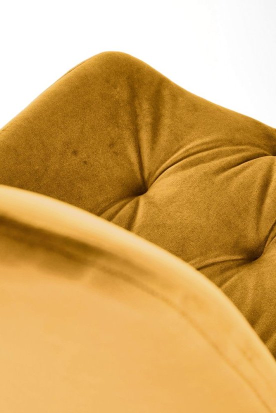 Otočná sametová stolička BECKY horčičková – moderný komfort v elegantnom štýle Halmar