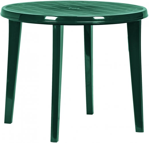 Zahradní plastový stůl LISA - zelená, průměr 90 cm