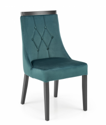 Jedálenská stolička ROYAL — masív, látka, čierna / zelená