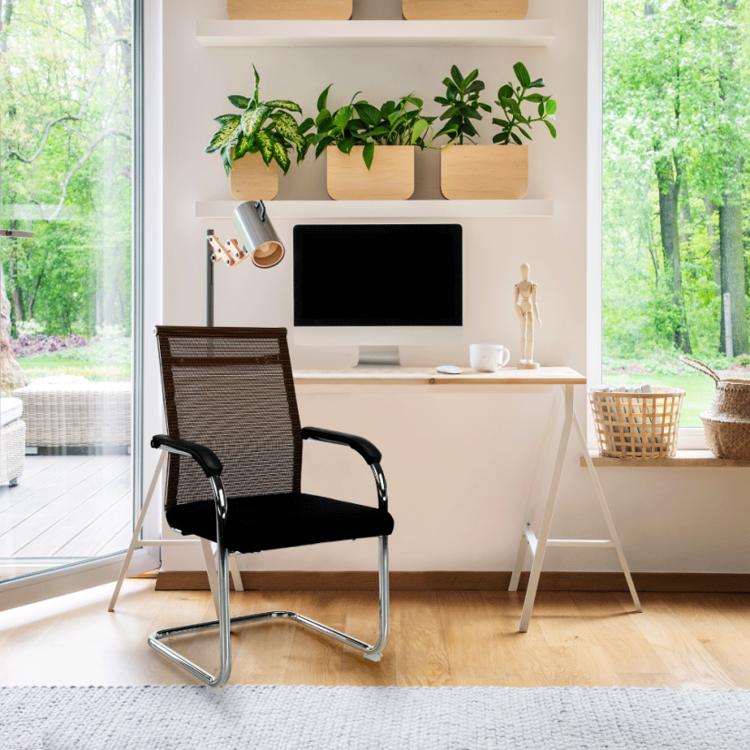 Konferenčná stolička ESIN - sieť/látka, viacfarebná - Farbové varianty ESIN: Hneda/čierna