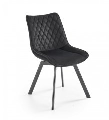 Jedálenská stolička MIRAK — kov, látka, čierna