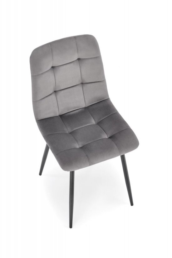 Jedálenská stolička TIMO II — kov, látka, sivá