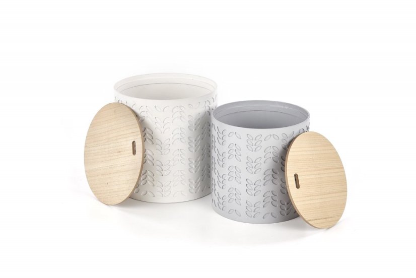 Súprava konferenčných stolíkov ALBA – biela / sivá