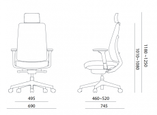 Kancelářská ergonomická židle OFFICE More K50 — černá, více barev