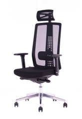 Kancelárska ergonomická stolička Sego SPIRIT — čierna, nosnosť 130 kg
