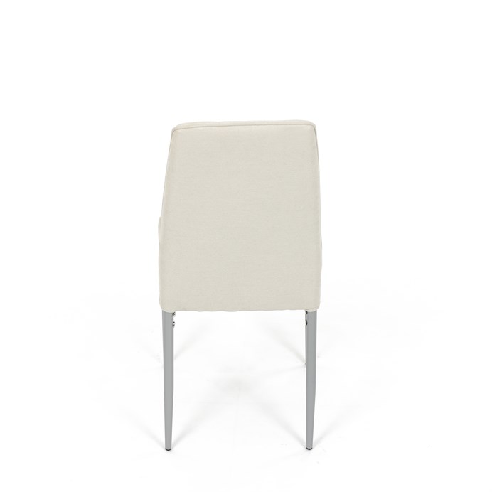 Elegantná jedálenská stolička LENA Autronic s krémovou látkou a sivými nohami