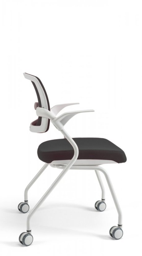 Konferenčná stolička na kolieskach Bestuhl U20 WHITE — viac farieb, stohovateľná - Farebné prevedenie U20 WHITE: Červená