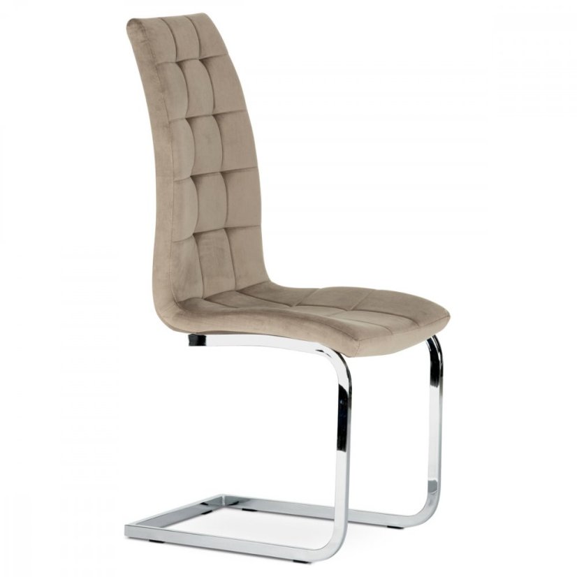 Jedálenská stolička EUREKA — kov, látka, cappucino