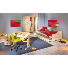 Dětský výškově stavitelný stůl TIMBER - masiv Halmar