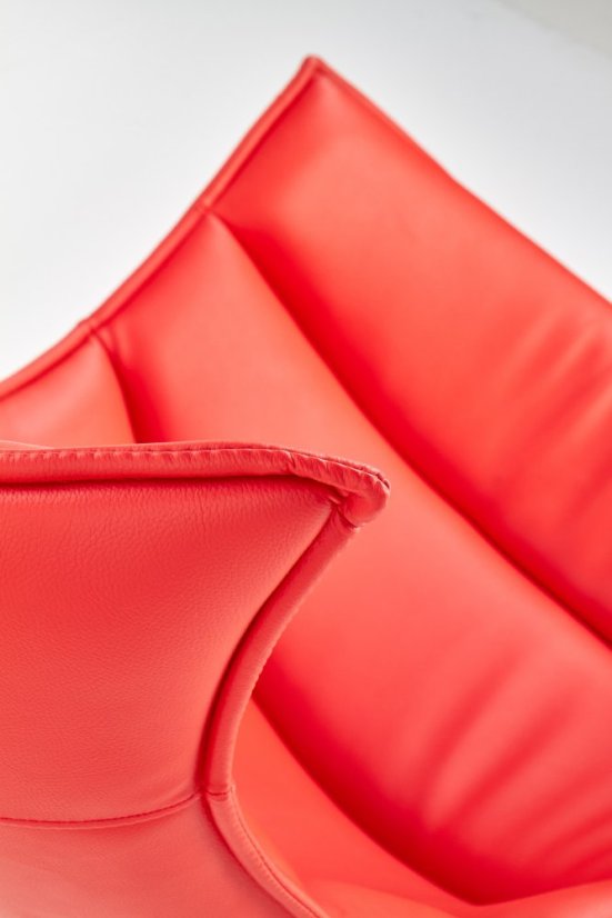 Dizajnové kreslo LUXOR — otáčanie, nerez oceľ / červená koža