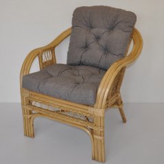 Zahradní křeslo SAULO — ratan, látka, medová / více barev