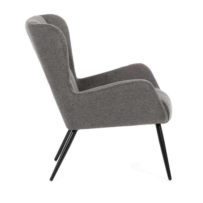 Elegantné sivé kreslo ušiak HUG – Autronic