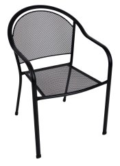 Zahradní křeslo ONYX– kov, stohovatelné, černá