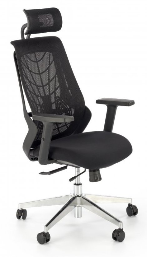 Kancelárska ergonomická stolička GERONIMO — sieť, čierna