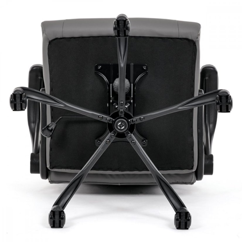 Kancelárske kreslo CYRUS — kov, ekokoža, siva