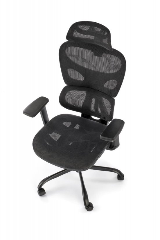 Kancelárska ergonomická stolička GOTARD — sieťovina, čierna